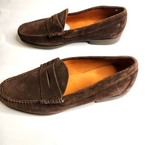 J.Crew Factory Men's Penny Loafers Suede Color Brow Size 12